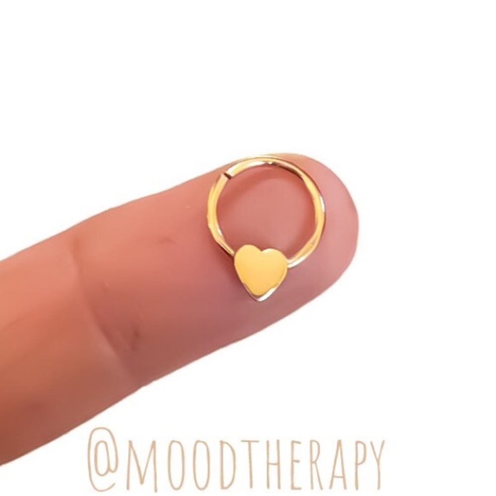 3 x heart shaped septum ring hoop